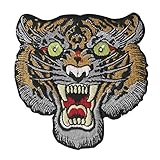 Roするトラ刺繍のバッジのアイロン付けまたは縫い付けるワッペン