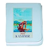 CafePress – Kashmir旅行ポスター2 – スーパーソフトベビー毛布、新生児おくるみ ブルー 066344451025CD2