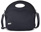 Spicy Relish Neoprene Lunch Bag with Adjustable Crossbody Strap, Black