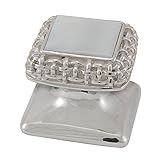 Vicenza Designs K1143 Gioiello Square Stone Insert Style 2 Knob, Mother of Pearl, Small, Polished Ni