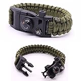 プレミアム品質Camping Gearパラコードサバイバルブレスレット – Best安全のバンドのキャンプとハイキング – 12 - in - 1機能Likeコンパス、温度計、ナイフ、火災スターター、