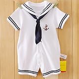 shareky キッズ・ベビー服 ロンパース 学院風 (66cm(6-9ヶ月))