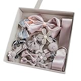 Liebeye 女の子ヘアクリップセット　蝶結び　ポニーテールホルダー　髪飾り　ヘアアクセサリー　かわいい　キュート　おしゃれ グレー