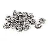 uxcell 六角フランジナット 金属 シルバートーン 六角フランジロックナット 6mmスレッド 六角ナット 20個入り