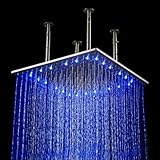 LightInTheBox 20インチ壁マウント正方形Rainfall LEDシャワーヘッド、ステンレススチール