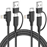 ASICEN PD100W USB Type C ケーブル 【2本セット 1.8m】L字 アイフォン 充電 5.0A 急速充電 MFi認証 usb a/c変換からusb-c+lightning ケーブル スマホじゅうでんき コード iPhone 17 16 15 14 13 Pro Max 12 mini 11 XR XS Max,GalaxyS26+/S25+/S24+，Huawei