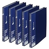 プラス ファイル クリアファイル スーパーエコノミー A5 縦 20ポケット FC-142EL ネイビー 5冊セット