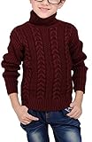 (コ-ランド) Co-land キッズ ニットセーター ベビー服 男の子 ハイネック 長袖 純色 ケーブル編み 子供服 こども 男児プルオーバー 秋冬トップス ボーイズ カジュアル ワインレッド 28