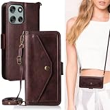 Moto g66j 5G / g66Y 5G 手帳型 Motorola moto g66y 5G ワイモバイル SIMフリー 用 手帳型 モトG66Y 手帳 モトローラ モトG66J case Heofuixt カード収納 適用 スナップ 肩掛け ショルダー 調節可 ストラップ 斜めがけ ポシェット ショルダーケース ストラップ付き カードケース レトロ ブラウン