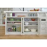 フレンチカントリー風 カウンター下キャビネット ガラス扉 1190mm幅 FLL009wh ホワイト色