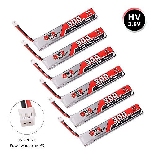 6本 GNB 300mAh HV 1S LiPoバッテリー 30C 3.8V LiHV JST-PH 2.0 ...