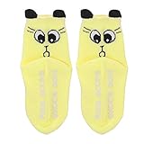 PUERI ベビー　ソックス 靴下　キッズ 男の子　女の子 赤ちゃん　柔らかい　可愛い　綿100％ 滑り止め（0-4歳） (S, イエロー)