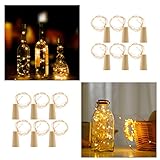 20 LED銅ワイヤワインボトルコルク形状ライトストリップStarryウェディングライト 12 x Light strips