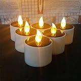 Meily ソーラーライト ゆらぎキャンドル LED キャンドル ライト 電池不要 太陽発電 省エネ (6個)
