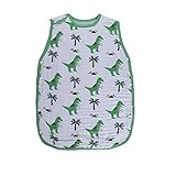 Petit Bella スリーパー ガーゼ 8重 赤ちゃん キッズ ベビー 夏 子供用 竹繊維 綿 オーガニックコットン ボタン開閉式 プレゼント 出産祝い (S, 恐竜柄)