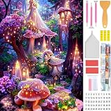 Amyaker ダイヤモンドアート キット 四角いビーズ 全面 ダイアモンドビーズ絵画キット 日本語キャンバス DIY 手作り絵画 手芸キット モザイクアート 5D モザイクアート ダイヤモンド塗装 全面貼り付けタイプ 30x40cm 魔法の城
