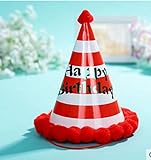 レッドチェリーレッドふわふわボール誕生日帽子8 ct