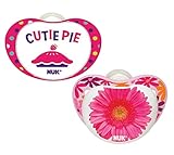 NUK Small Talk Big Button Pacifier, 2 Pack, 6-18 Months, Cutie Pie/Flower by NUK
