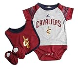 Adidas Cleveland Cavaliers Infant Boysサイズ24 Months 3 Piece Creeper Set NBA Authenticチームロゴ印刷ボディスーツ – 