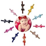 YISYO ベビーヘアバンド ヘアリボン　ヘアカチューシャ　ヘアアクセサリー 髪飾り 新生児 赤ちゃん 出産祝い 内祝い お宮参り 誕生日 100日記念 こどもの日 記念撮影 プレゼント (水玉10色