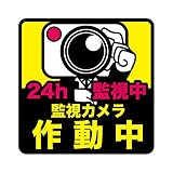 Biijo 監視カメラ 24時間作動中 防水・耐熱 ステッカー シール サイズ縦8cm×横8cm 縦12cm×12cm セキュリティ対策 防犯 ポスト 玄関先 (12cm×12cm, B.四角型)