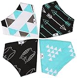 Baby Bandana Drool Bibs by Kevin Textile, Unisex Absorbent Organic Cotton, Best Baby Gift for Boys &