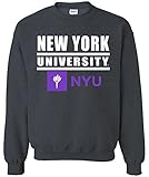 NCAA NYU Violetsバーロゴクルーネックスウェットシャツ、小さな、ダークヘザー