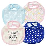 西松屋 EFD 4枚組スタイ（フラワー・BABY・ひつじ） ベビー ベビーサイズ 女の子