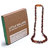 Little Willard Baltic Amber Teething Necklace (Cognac Raw) by Little Willard