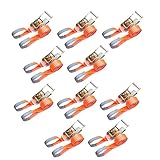 ベストアンサー ラッシングベルト 10本セット ワッカ 幅50mm 固定側1m 巻側8m ラチェット式荷締ベルト