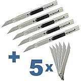 Ehdis 9mm 30度ブレードスリムステンレス鋼シースロック可能ナイフ（ブレードスナッパー付）【5セット】