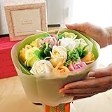 BIO ローズブーケ フレグランスソープフラワー ローズ13輪 定番商品 クリアバック・ギフトボックス付 お祝い 記念日 お見舞い バレンタインデー ホワイトデー 母の日 (ミックス)