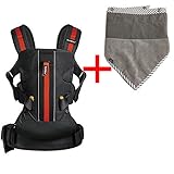【2WAYスタイセット】ベビービョルン ベビーキャリア ONE+Outdoor ブラック+2WAYスタイグレーストライプ