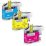 【SMILE CAT】ブラザー用 LC111互換インク (B111インク) LC111-4PK互換インクカートリッジ（C/M/Y) ブラザー lc111 インクカートリッジ 3色セット, ICチップ付き 残量表示機能付き 対応機種 DCP-J952N DCP-J957N DCP-J752N DCP-J552N DCP-J557N MFC-J870N MFC-J820DN MFC-J720D など
