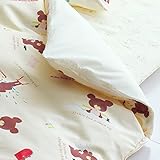 西川リビング　Jr掛け布団カバー　くまのがっこう　ジュニアサイズ「135×185cm」綿100％　日本製 ベージュ