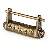 古錠前   アンティーク調　文字のパスワードロック  錠前  　長5cm×高2.7cm×幅1.2cm　　銅色