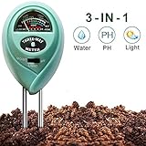 Ourine 3in1土壌測定器 土壌酸度 PHメーター水分計 照度計 高精確度 測定器 多機能 園芸 農業栽培 家庭 菜園用