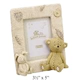 Button Corner Resin Photo Frame Bear and Rabbit 3.5 x 5 by Widdop Bingham