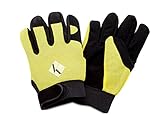 Work Glove - Leather Palm, And Elastic Spandex Back Safety Gloves- Flexible, Strong Grip, And Breath