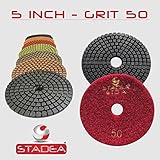 STADEA Premium Grade Wet 5" Diamond Polishing Pads 8 Pcs Set For GRANITE MARBLE STONE Polish [並行輸入品]
