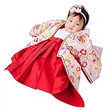 女の子ベビー着物 十二単風衣裳 お姫さま ピンク 100日（３ヶ月）-1才（60cm前後） 一体型 中国製