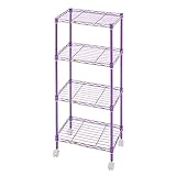 ルミナス メタルラック フローラルシリーズ カラーラック パープル 4段 ポール径19mm 幅45.5×奥行29.5×高さ104cm AFF45104PP