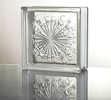 ガラスブロック ◆◆◆デザイン豊富22種類◆◆◆（クリアシリーズ） 190mm角×80mm厚 (1個（サンプル）, Meteor)