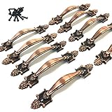 【Angelicate】アンティーク 調 取っ手 10本 セット ビス付き ツマミ 引き出し ハンドル DIY (Aタイプ)