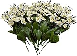 SiaホームFashions 12パック飾りPermanent Botanicals 11-inch Orchidスプレー、ミニ、ホワイト