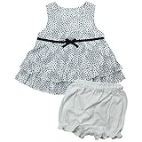 《初夏盛夏対応》(日本製) Pample Mousse(パンプルムース) 上衣布帛変わり織りドット柄&ニットブルマミルキースーツ 90cm /OW NO.DP-72401