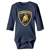 NINKI ランボルギーニ スーパーカー アイコン 長袖ボディースーツ ベビー服 ジャンプスーツ ギフト パーファクト Navy 18 Months