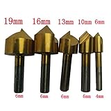 ホット 1 x 5 PC 1 つの笛の 90 度の面取りエッジの皿穴ドリルビット 6-19 mm に設定します