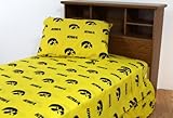 College Covers Iowa Hawkeyes Printed Sheet Set - King - Solid [並行輸入品]