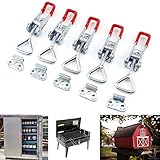 フック型トグルクランプ レバーラッチトグルクランプ ボックスラッチ 留め金 工具箱/機器ケース/旅行ボックス 亜鉛メッキ製 9.2 x 2.7 x 1.4cm 5点